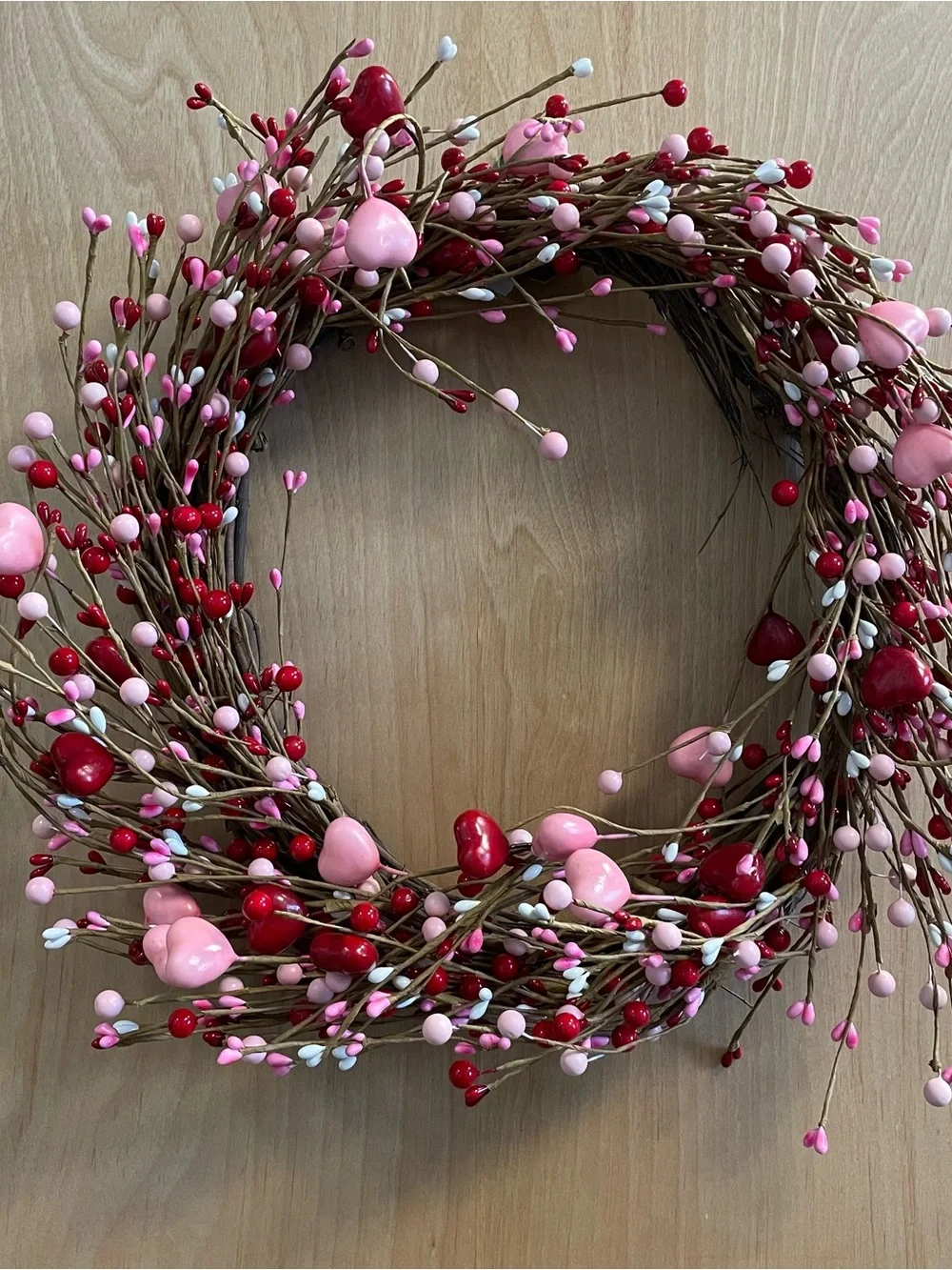 Valentine’s Day Heart Grapevine Wreath 15 Inch
